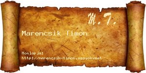 Marencsik Timon névjegykártya